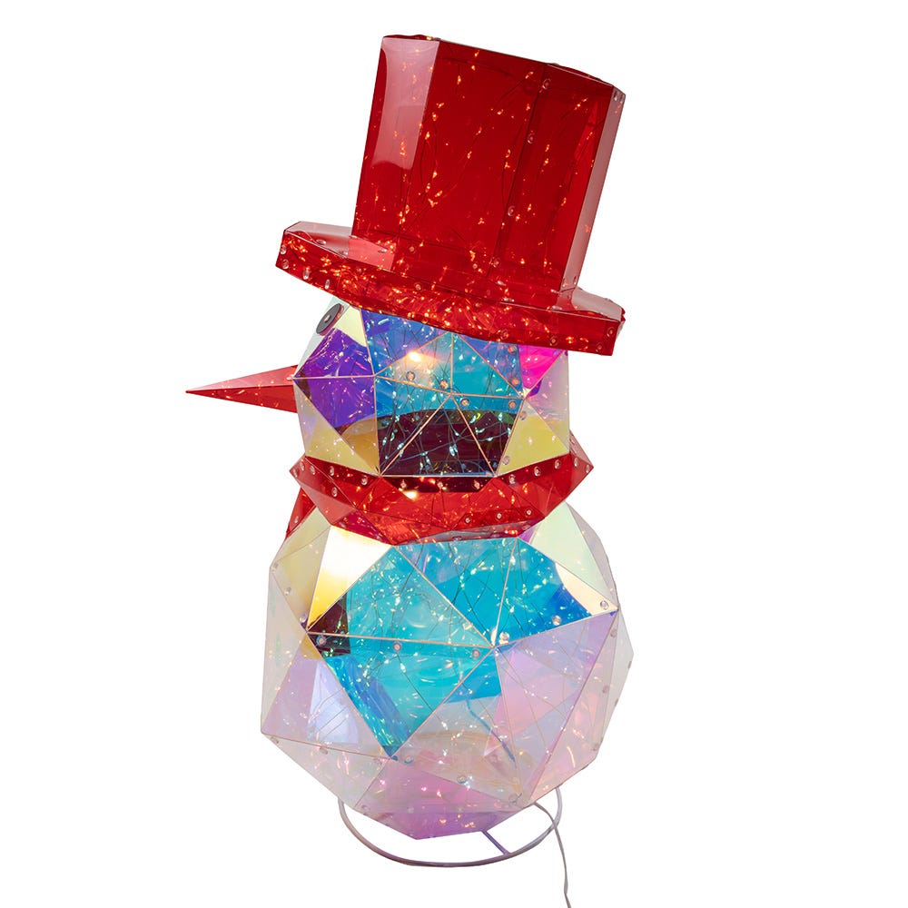 Kurt Adler 24-Inch 300-Light Warm White Fairy LED Iridescent Snowman
